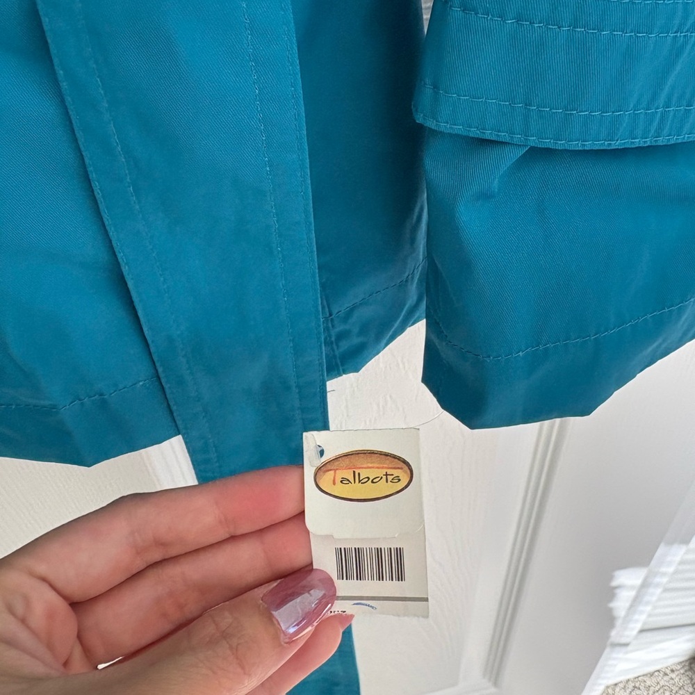 Talbots Vibrant Blue Trench Coat - Picture 5 of 6